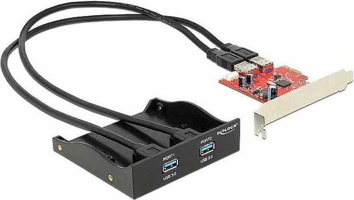 Actual product image Delock USB 3.0 Front Panel, 2-Port, incl. PCI Express Card