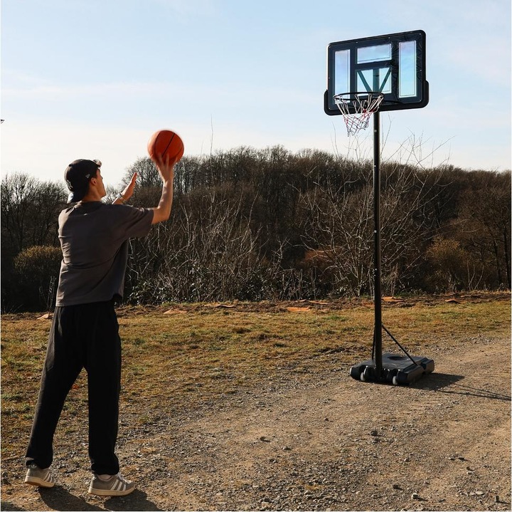 Produktbild Dönges Basketballkorb, höhenverstellbar 2,3m - 3,05m, mit Ball und Luftpumpe
