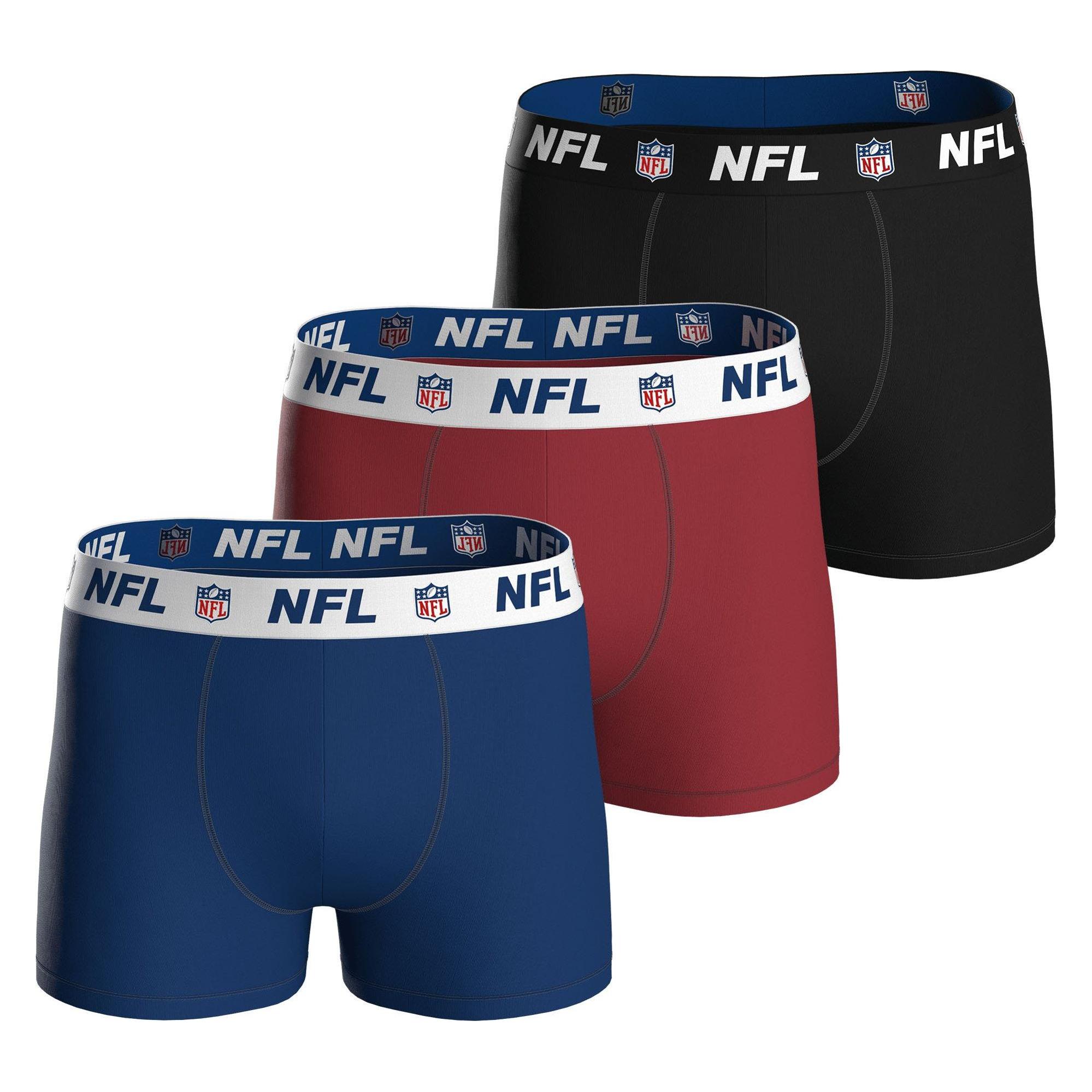Barefoot, Herren, Unterhosen, Nfl Shield 3pk Boxers Xl, Mehrfarbig, (Xl, 3er Pack)