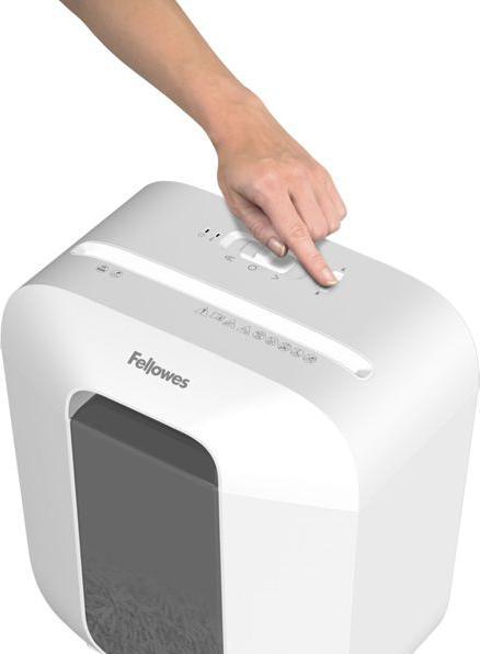 Produktbild Fellowes Powershred LX25 Aktenvernichter mit Partikelschnitt P-4, 4 x 37 mm, bis 6 Blatt, weiss (Partikelschnitt)