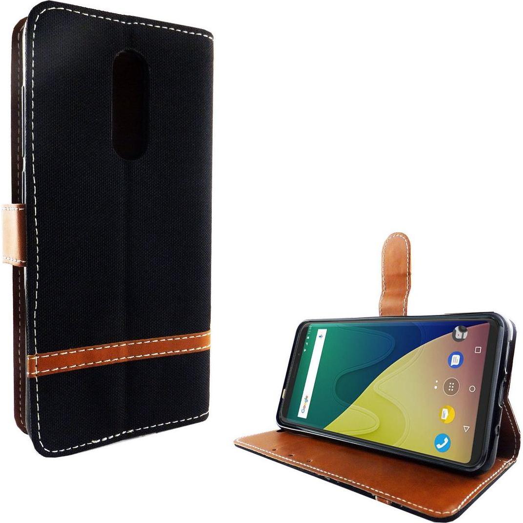 König Design Hülle Handy Schutz für Wiko View XL Case Cover Tasche Wallet Etui Handyhülle Neu (Wiko View XL), Smartphone...