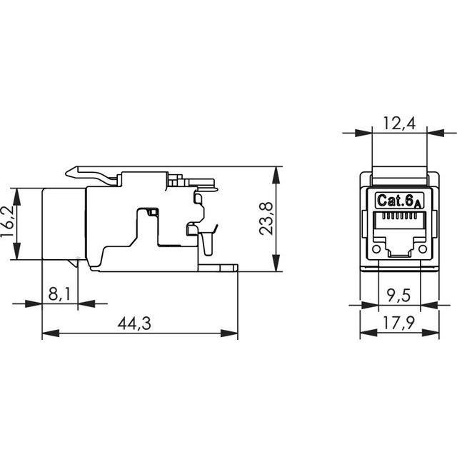 Thumbnail - Telegärtner RJ Buchse AMJ-K Modul Cat.6A, Elektronikkabel + Stecker, Grau