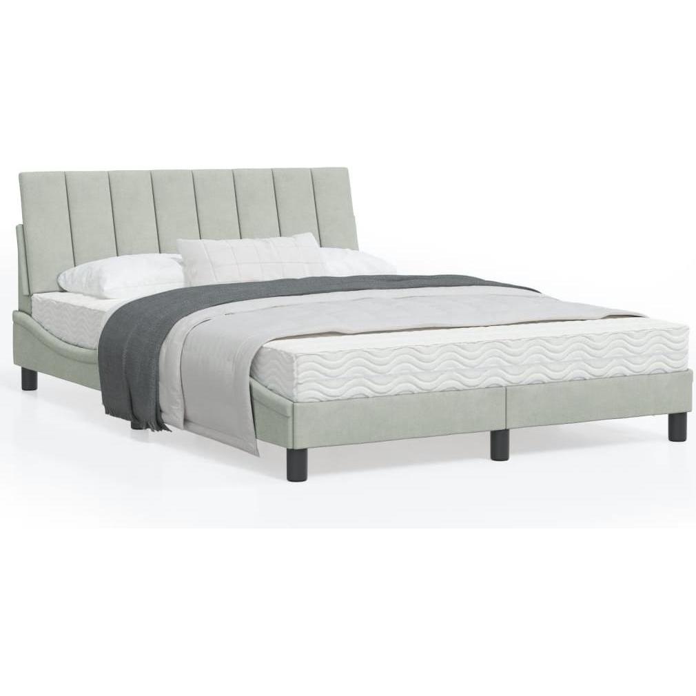 Thumbnail - VidaXL, Bett, Bettgestell mit Kopfteil Samt (140 x 190 cm)