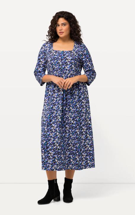 Actual product image Ulla Popken Dot Print Empire Knit A-line Pocket Dress (60)