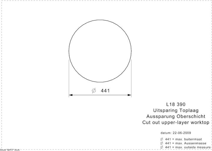 Productafbeelding Reginox Ronde spoelbak, roestvrijstalen spoelbak zwart L18 390 OKG Jet Black ⌀ 44 R34934 (Ingebouwde gootsteen, 44 cm)