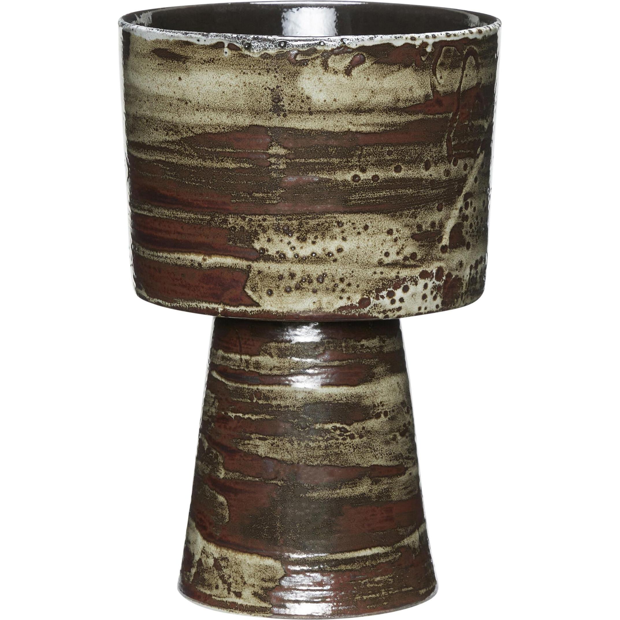 Hübsch, Blumentopf, - Plinth Pot Maroon/Sand (17 cm)