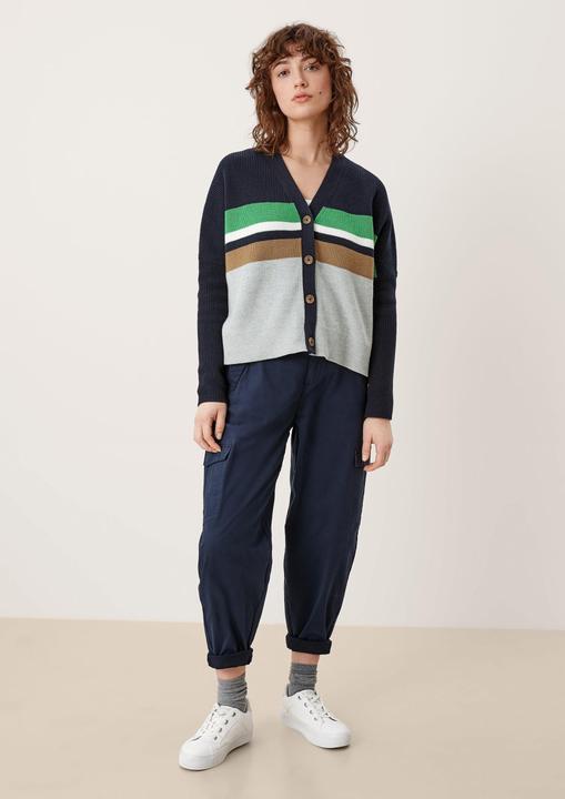 Produktbild s.Oliver Strickjacke Cardigan mit Rippstruktur (L)