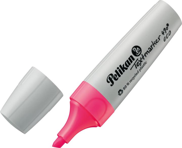 Actual product image Pelikan Highlighter 490 eco on neon pink (Neon pink, 5 mm, 1 x)