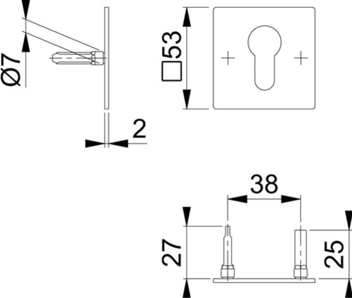 Produktbild Hoppe Drücker- und Schlüsselrosetten E848N/E848NS (Türrosette)