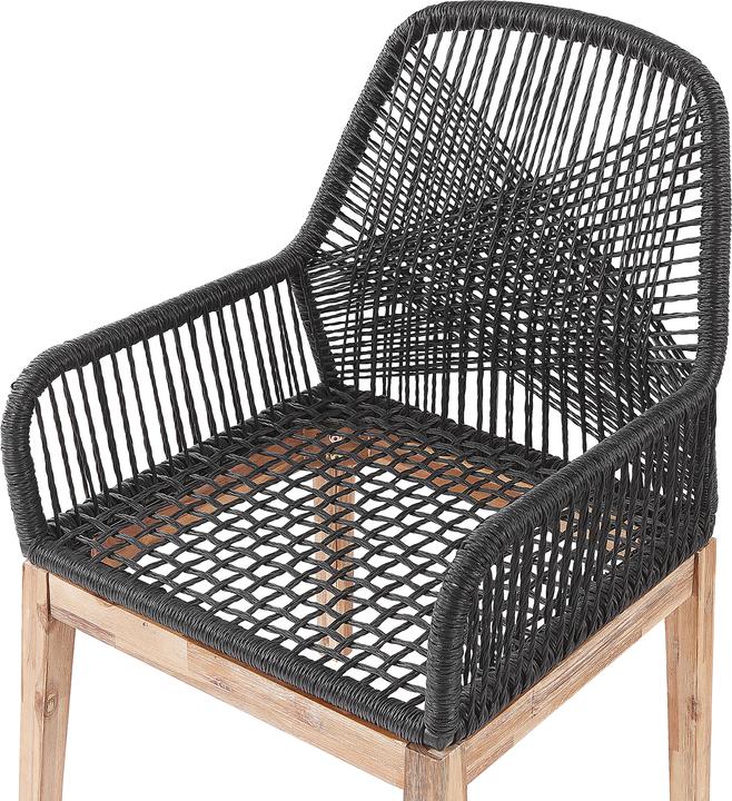 Produktbild Beliani Gartenmöbel Set Faserzement 200 x 100 cm 6-Sitzer Stühle weiss / schwarz OLBIA (200 cm)