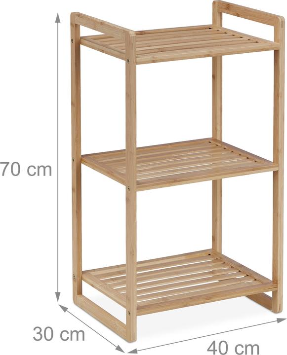 Actual product image Relaxdays Bamboo shelf (40 x 30 x 70 cm)