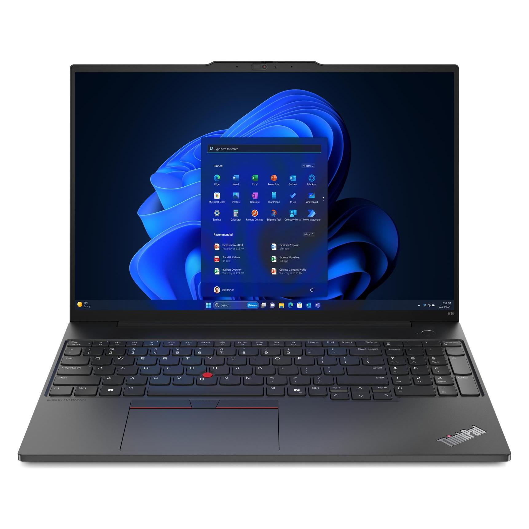Lenovo ThinkPad E16 Gen 2 (16", 256 GB, 8 GB, DE, Intel Core Ultra 5 125U), Notebook, Schwarz