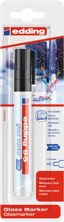 Image du produit Edding 95 Marqueur pour verre noir (Noir, 3 mm, 1 x)
