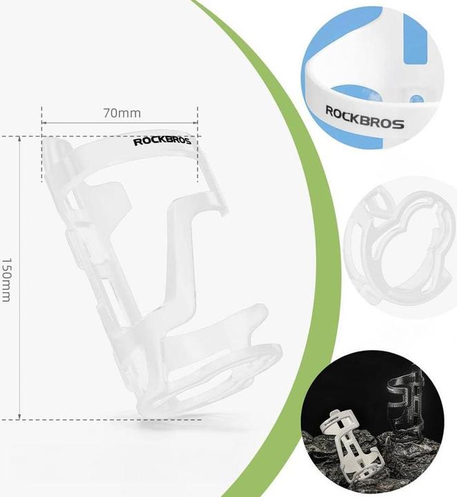 Actual product image Rockbros 31210012002 bicycle water bottle holder - white