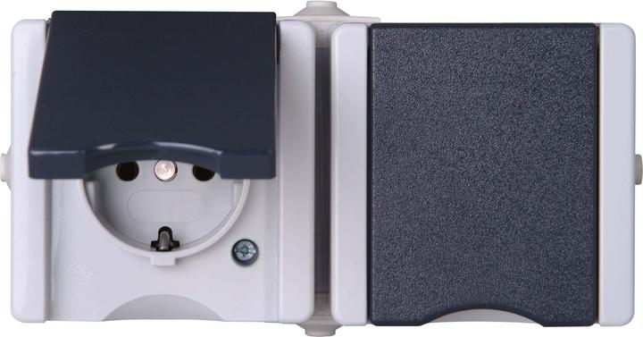 Actual product image Kopp proAQA Surface-mounted moisture-proof socket outlet with hinged cover 2-fold horizontal