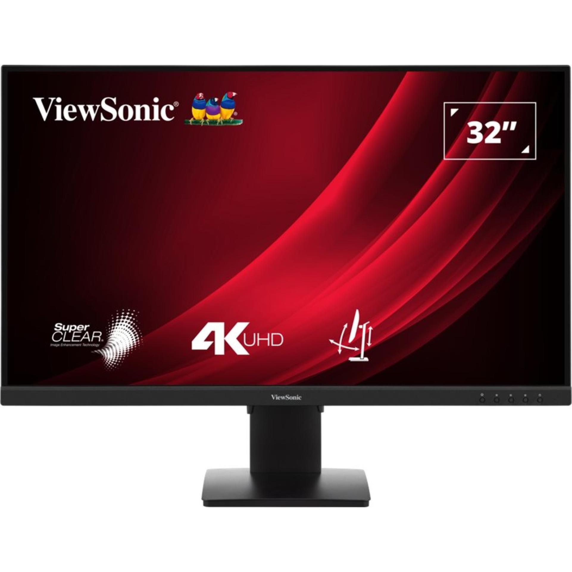 Viewsonic Nero Monitor Led Vg3208-4K 32 Pollici - 4K 250 Nit (3840 X 2160 Pixel, 32"), Monitor,