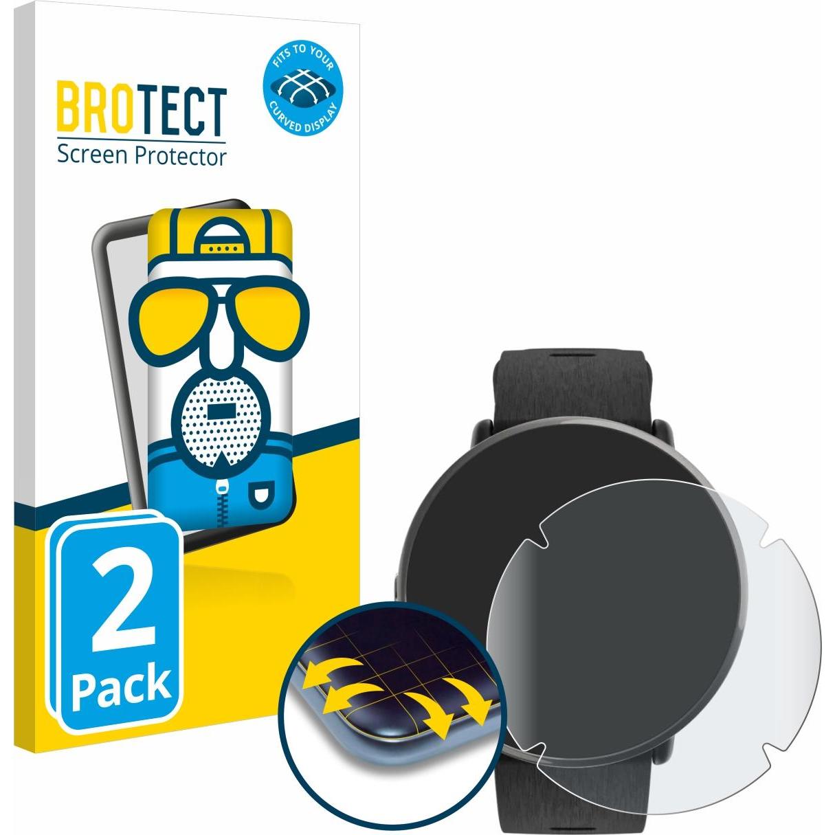 BROTECT Full-Cover Displayschutz Matt, Smartwatch Schutzfolie, Grau