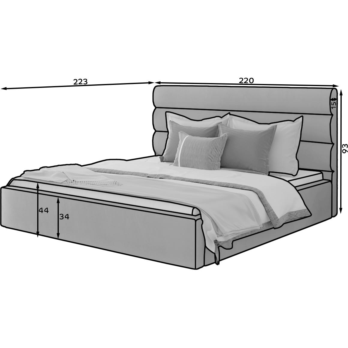 ELTAP, Bett, Caramel mit Stauraum (200 x 200 cm)
