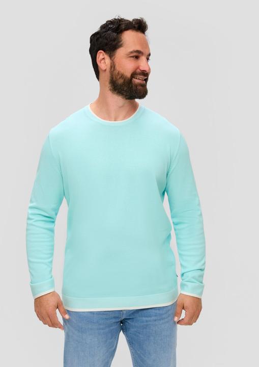Produktbild s.Oliver Strickpullover Strickpullover mit Streifen-Detail (XXL)