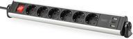 Actual product image Digitus Aluminium socket strip 6-way 2xUSB-A/1xUSB-C (6x, CEE 7/3, USB-A, USB-C, 1.50 m)