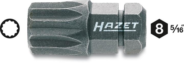 Produktbild HAZET Bit 2597-03 ∙ Sechskant8 (5/16 Zoll) ∙ Innen Vielzahn Profil XZN ∙ M8 (Innenvielzahn)