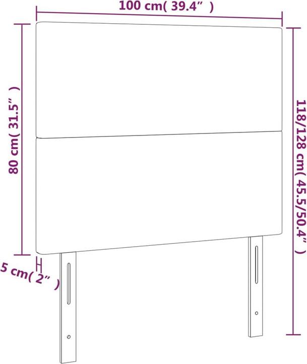Image du produit vidaXL LED Kopfteil (100 x 5 x 128 cm)