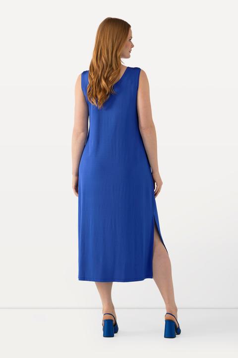 Produktbild Ulla Popken Slinky-Midikleid, A-Linie, V-Ausschnitt, ärmellos (60)