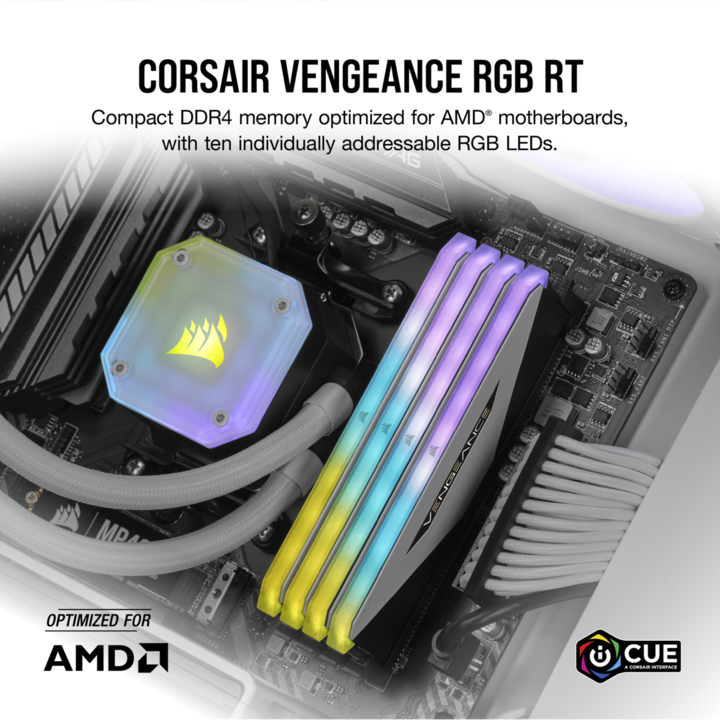 Image du produit Corsair Vengeance RGB RT (2 x 8GB, 3600 MHz, RAM DDR4, DIMM)