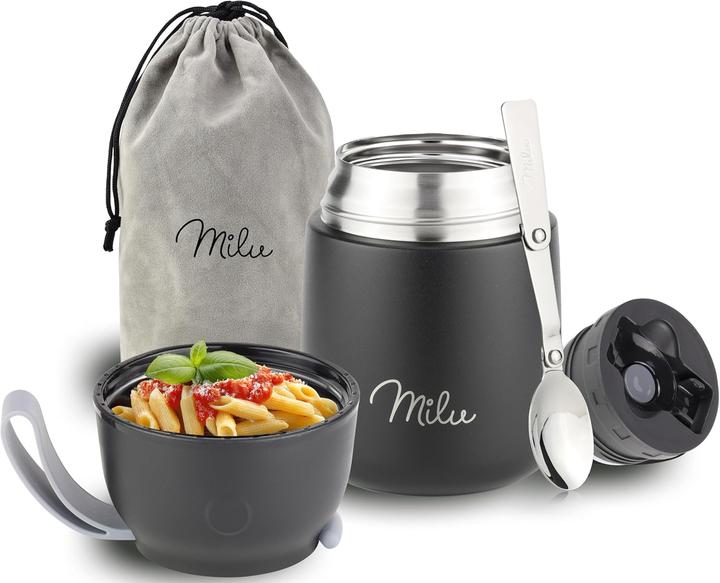 Produktbild Milu Lunchbox-Set grau 450ml, schwarz