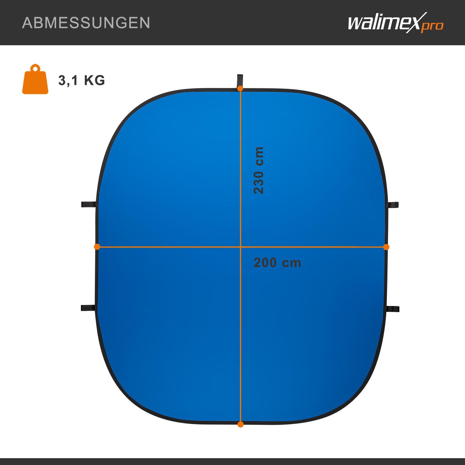Thumbnail - Walimex Falthintergrund (200 cm, 230 cm), Hintergrundsystem, Blau, Grün