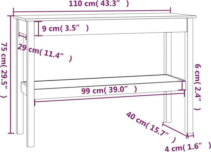 Produktbild vidaXL Marisol (110 x 40 x 75 cm)