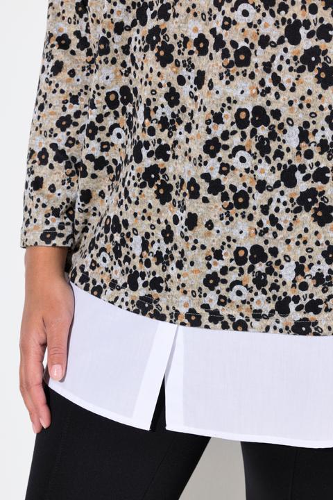 Immagine prodotto Miamoda 2-in-1-Pullover, A-Linie, floraler Feinstrick, Bluseneinsatz (56)