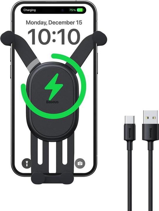 Produktbild Baseus Stable Gravitational Wireless Charging Car Mount Pro 15W (black)