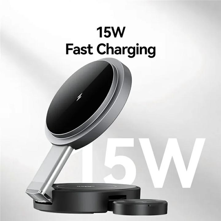 Actual product image Usams Foldable 3-in-1 15W Inductive Charge for Phone/Apple Watch/headphones CD234WXC01 (US-CD234) (15 W)