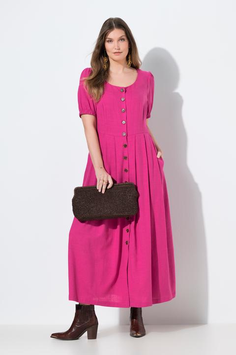 Actual product image Ulla Popken Button Down Short Sleeve Maxi Dress (62)