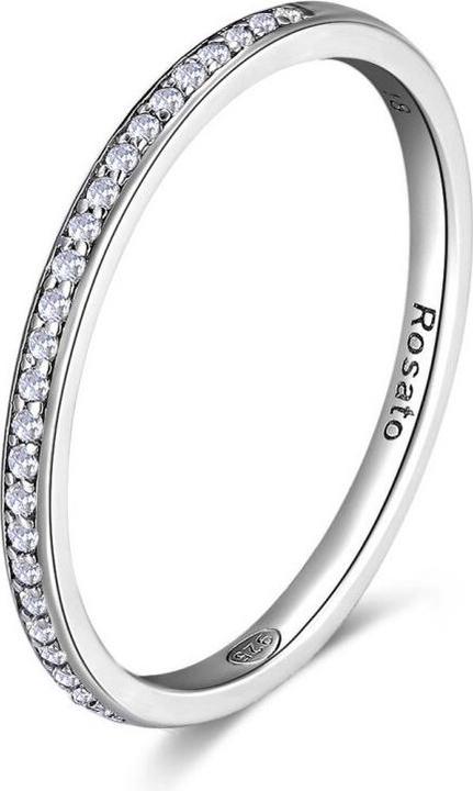 Rosato Minimalistische zilveren ring met Allegra RZA029 zirkonia's - Circuit: 52 mm (L) (52, Zilver 925)