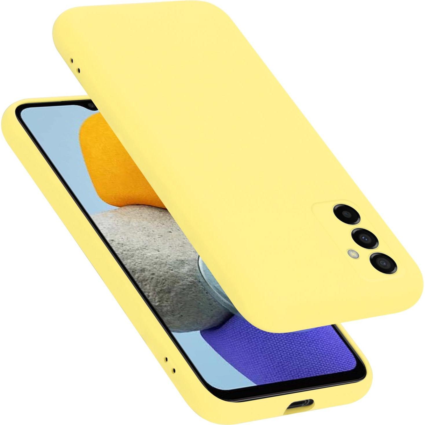 Cadorabo TPU Liquid Silicone Case Hülle für Samsung Galaxy M23 5G (Samsung Galaxy M23 5G), Smartphone Hülle, Gelb