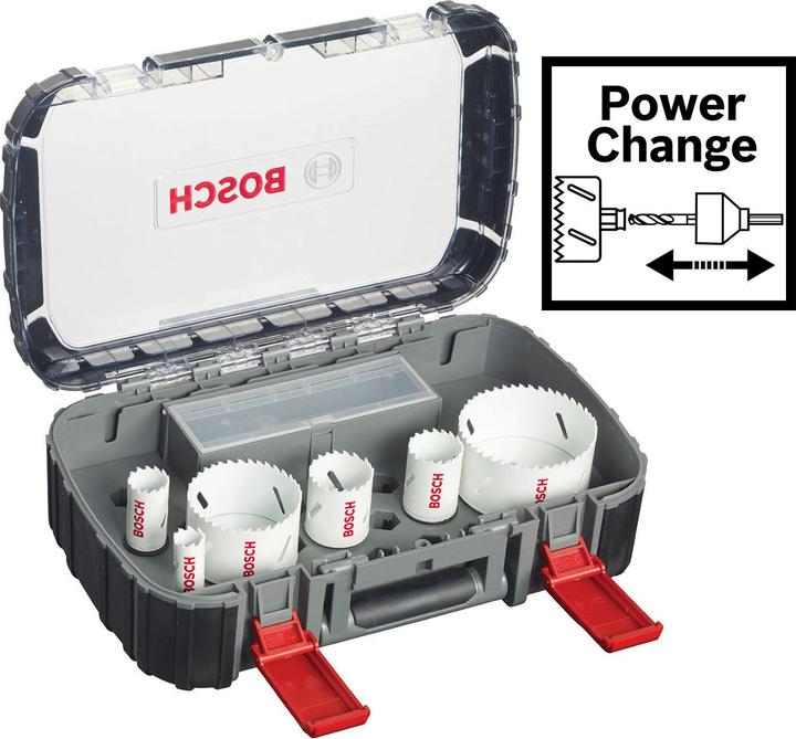 Produktbild Bosch Professional Zubehör 9-teiliges Elektriker-Set, 4 Lochsägen Progressor for Wood&Metal (19 mm, 83 mm, 44 mm, 68 mm, 38 mm, 25 mm)