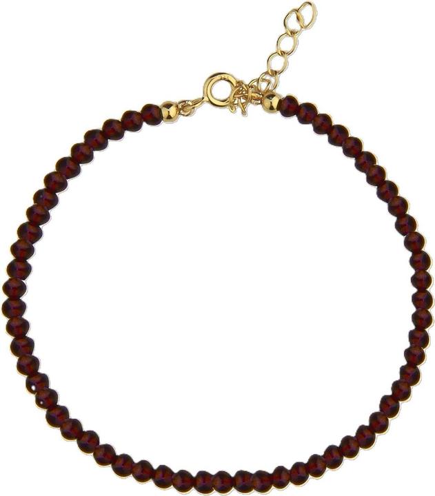 Immagine prodotto Jeberg Jewellery Armkette Rouge Noir (19 cm, Dorato, Granato, Argento 925)