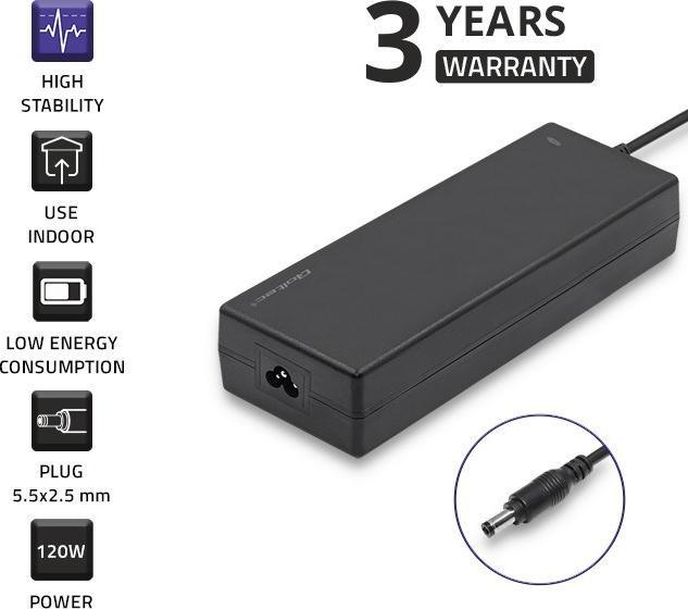 Actual product image Qoltec 50798 Desktop power supply 120W 12V 10A 5.5x2.5 power cable (120 W)