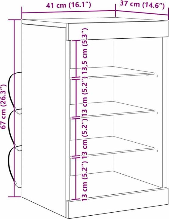 Produktbild VidaXL Buffet (41 x 37 x 67 cm)