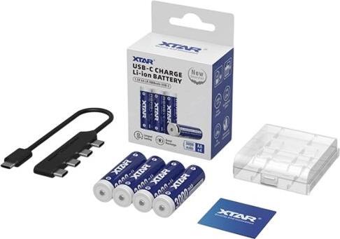 Image du produit Xtar 4x R6/AA 1,5V Li-ion 3000mAh USB-C BOX (4 pcs, AA, 3000 mAh)