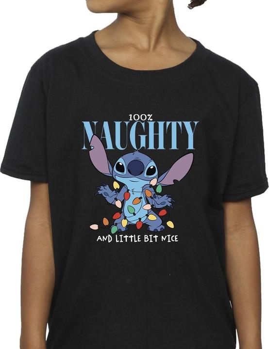 Actual product image Disney Girls Lilo & Stitch Naughty & Nice Cotton T-Shirt (116)