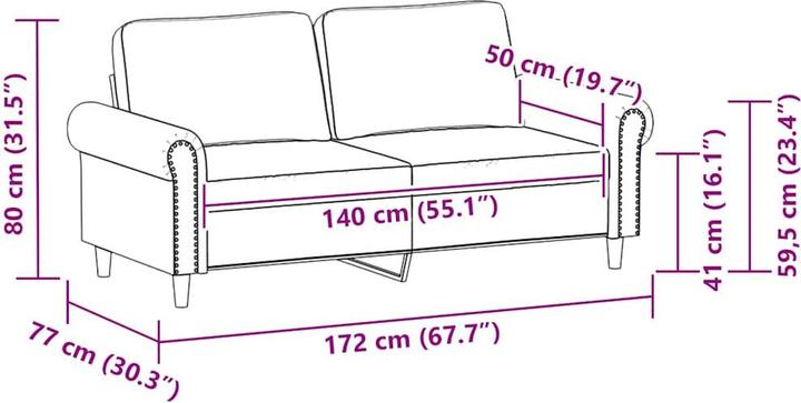 Produktbild vidaXL 2-Sitzer-Sofa (2-Sitzer)