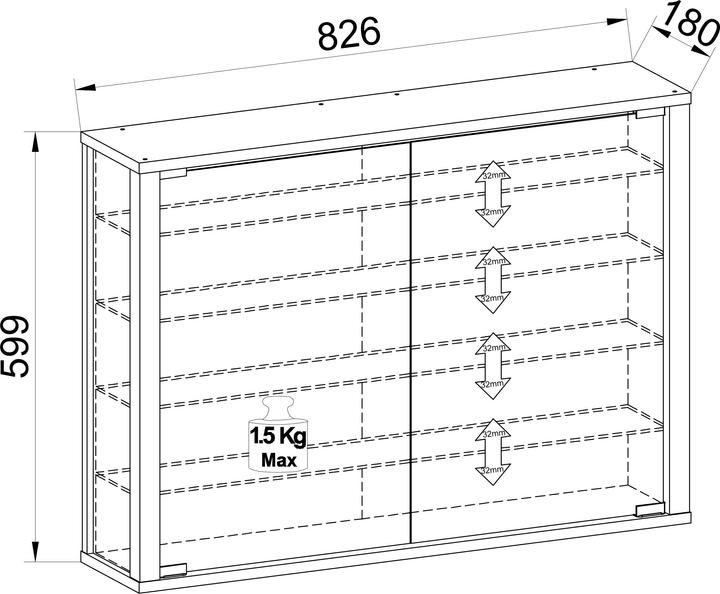 Produktbild VCM Vitrosa L (83 x 18 x 60 cm)