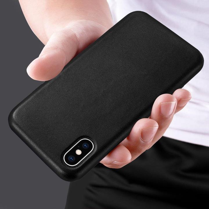 Produktbild Hurtel ECO Leather Öko-Leder case schutzhülle hülle für iPhone 12 mini schwarz (Apple iPhone 12 mini)