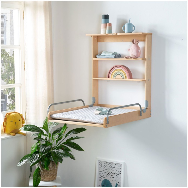 Immagine prodotto Roba Scaffale fasciatoio a parete con fasciatoio incluso Stile grigio