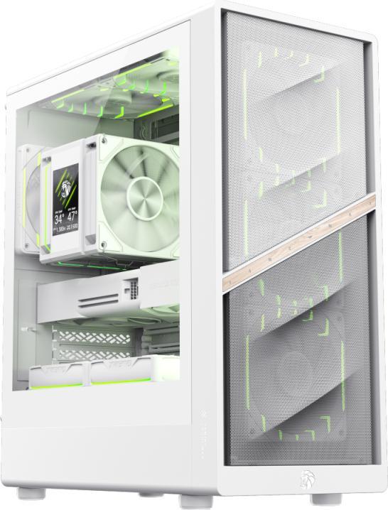 Actual product image GameMax Boitier Mini Tour Micro ATX Aeris 330 ARGB avec panneau vitré (Blanc (mATX)