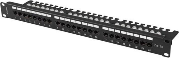 Produktbild Lanberg Patch Panel 24 Port 1u 19 Kat.6a Utp Z Organizerem Kablowym Czarny
