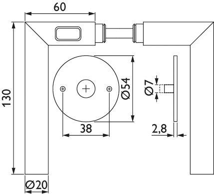 Produktbild Hermat Drückergarnitur 1802/2636,o.Schl.ros.,rd.,8,DR,ER,TS 38-43 (Türgarnitur)